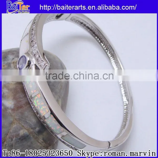 Wholesale Fashion Women's Synethic Blue Fire Opal Bangle photo-4