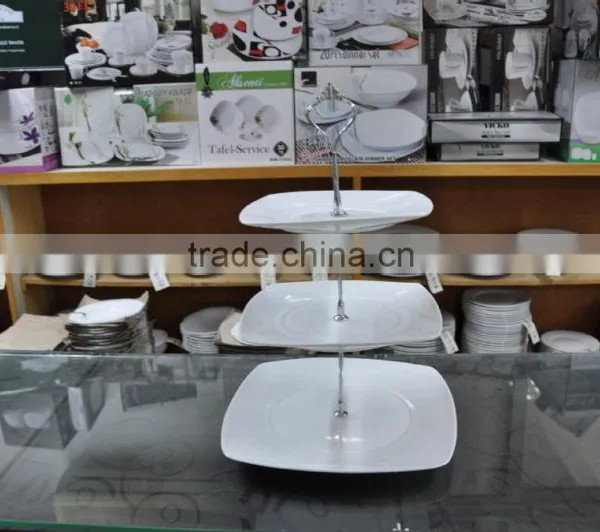 High Quality Porcelain Coup Shape Cake Set With Stand photo-6