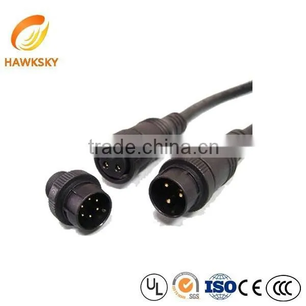 3 Pin Circular Connectors Video&Audio Cable Wire Harness