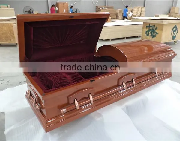 Popular Material Luxury Europe Wooden Coffin Cover photo-4
