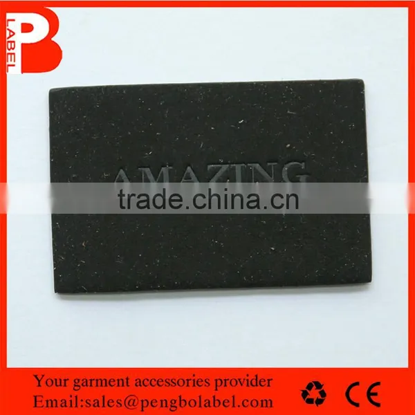 Hot Factory Custom Jeans Embossed Logo PU Patches photo-3
