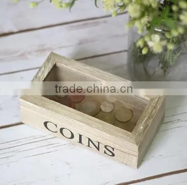 COINS WOODEN BOX WITH GLASS photo-2