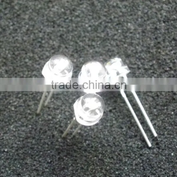 Static pack Super Bright Water Clear 5mm White Strawhat LEDs with flange