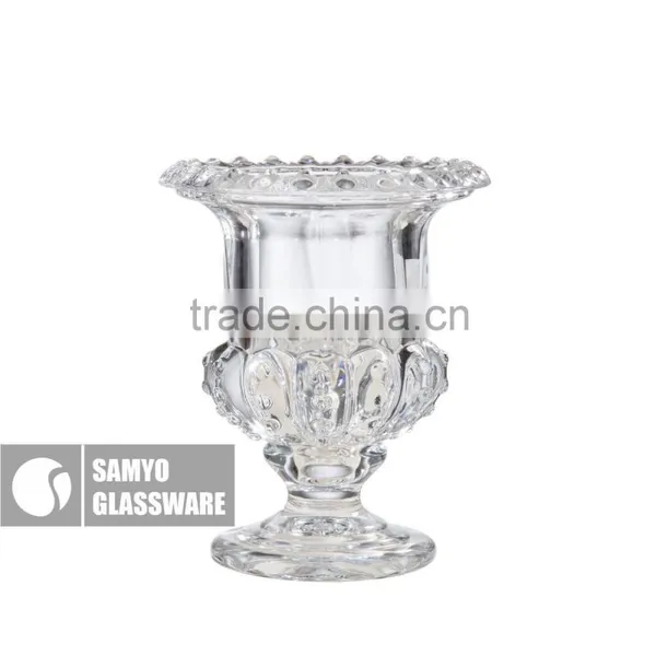 SAMYO Handcrafted Clear Pressed Three Size Home Usage Glass Candy Jar