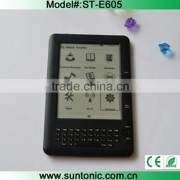 6 inch e-ink ebook reader with keybaord,wifi and touched panel