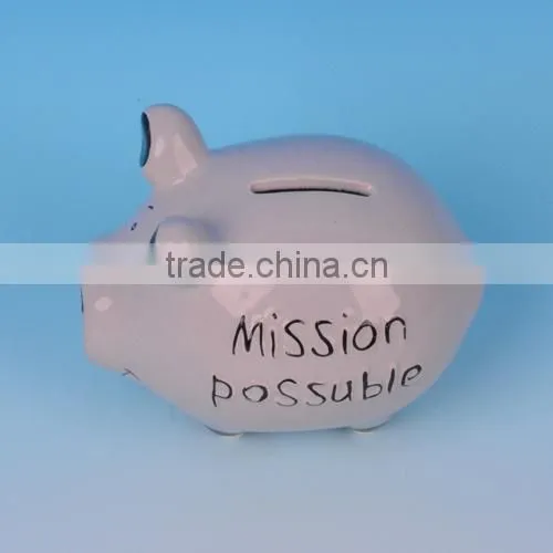 New Funny Money Saving Box,ceramic Unique Piggy Banks With Pig Shape photo-4