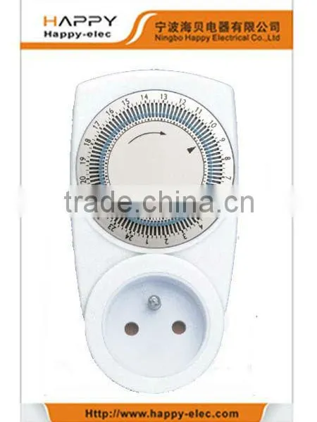 French Plug-in Timer Mechanical Timer Socket