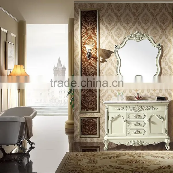 WTS16188 39 Inch French Provincial Antique White Undermounted Single Sink Bathroom Vanity With Marble Top photo-6