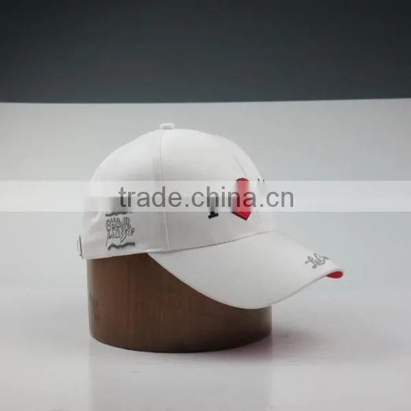 White Ski Sports Caps Flat Embroidery Sports Cap Customized photo-4