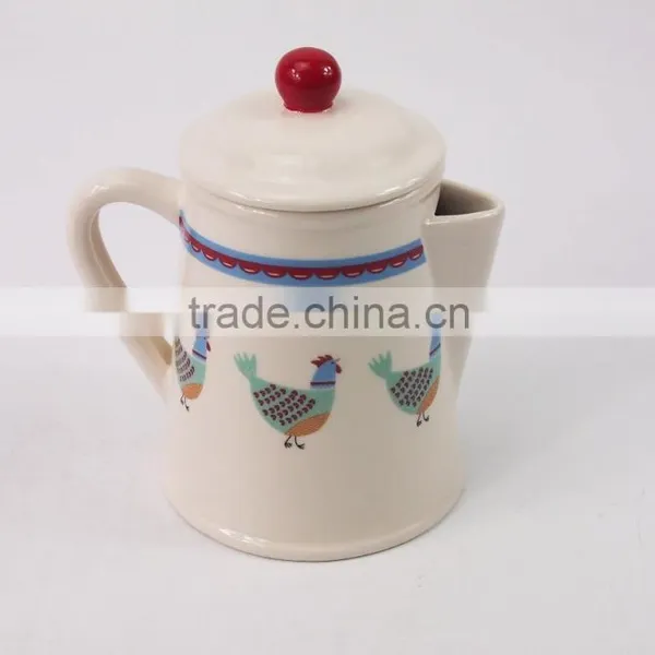 Decal Chicken Design Ceramic Milk/coffee /tea Pot