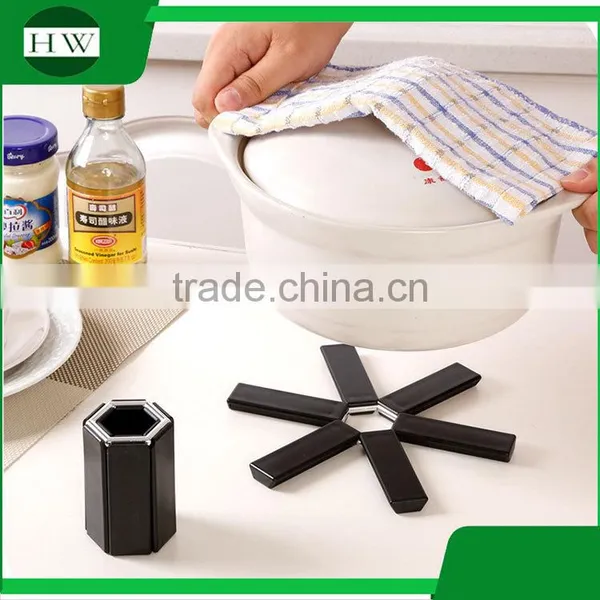 Multipurpose Plastic Foldable Storage Bin Non-slip Bowl Pot Drink Heat Insulation Pad Table Cup Coasters Mat Placemat Coaster photo-2