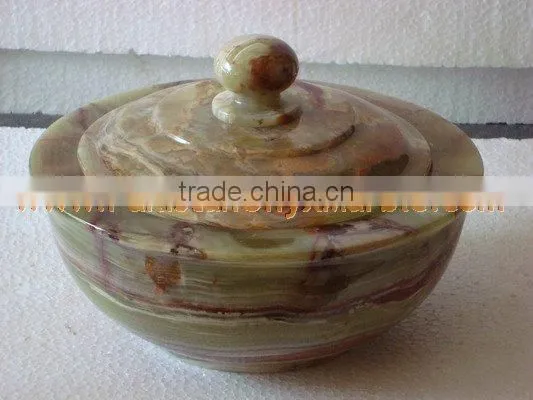 PAKISTAN FACTORY MADE ONYX CANDY JARS POTS HANDICRAFTS photo-2