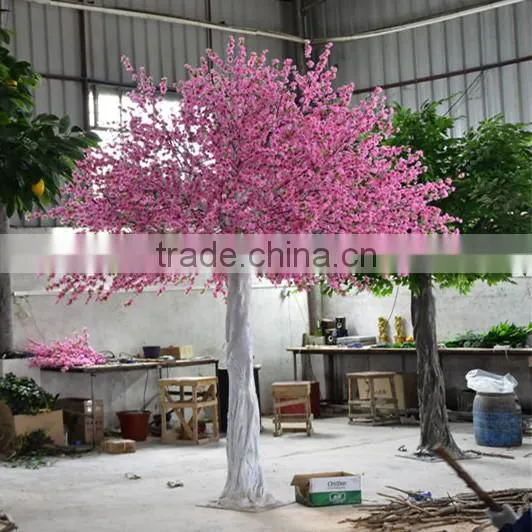 SJ1501030 Plastic Cherry Blossom Tree Decorative Pink Flower Tree for Wedding photo-2
