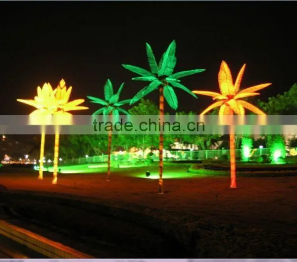 Home Garden Decorative 16.5ft Height Outdoor Artificial Green Flashing LED Solar Lighted up Date Palm Trees With Bark EDS06 1416 photo-3