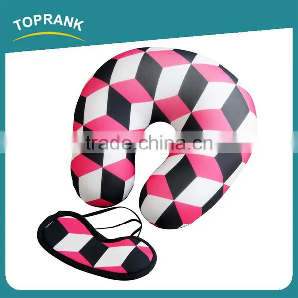 Toprank Wholesale Design Custom Logo Magic Cube Printed Eyemask Microbead Neck Pillow Travel Sleep Set Travel Airline Kit photo-3