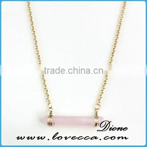 HOT Selling~ Fashion Lapis Lazuli Stone Round Bar Shape Chain Necklace photo-2