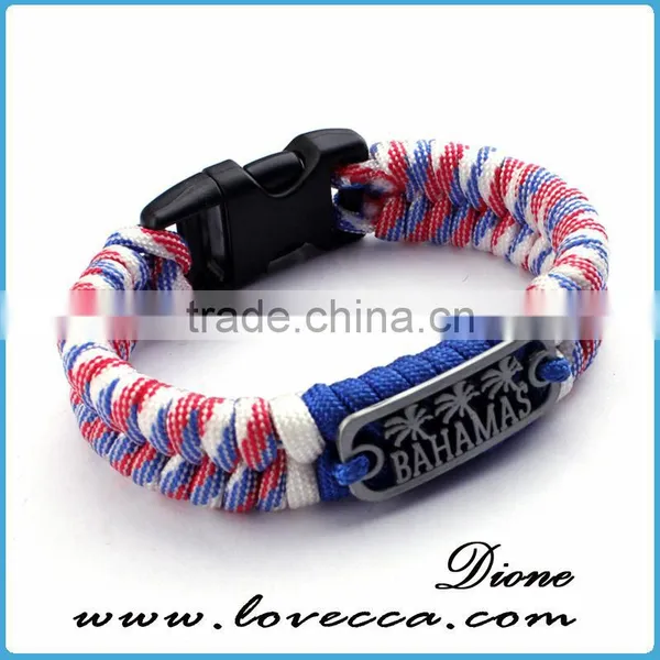 Custom Survival Paracord Bracelet Wholesale Metal Buckle With Logo Engraved photo-3