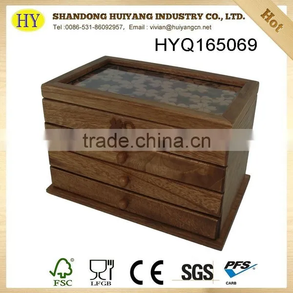 2016 China Supplier Decorative Wooden Jewellery Box on Desk Top Wholesale photo-2