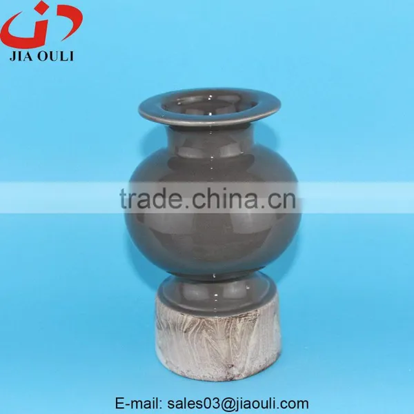 NEW Design Color and Wood Grain Ceramic Flower Vase for Home Decoration photo-6