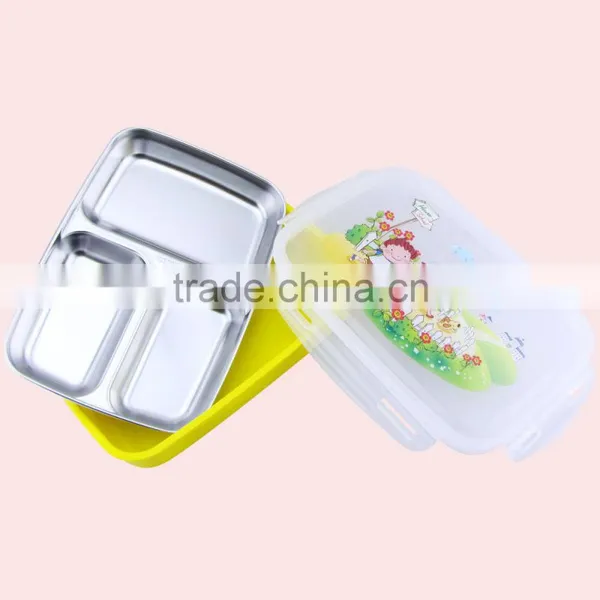 1L 3 Compartments Stainless Steel Tiffin Lunch Box photo-5