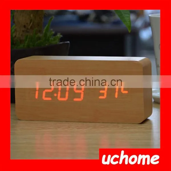 UCHOME Mini Digital Led Wooden Alarm Clock, Factory Price Alarm Clock photo-6