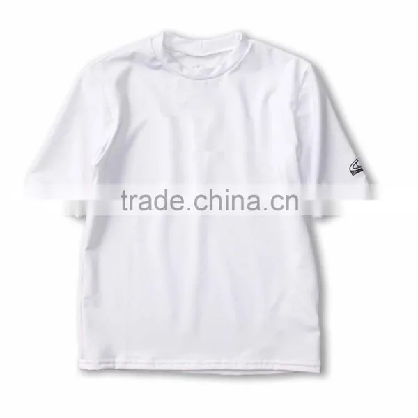 Wholesale OEM 89% Nylon 11% Elastane Little Kids Big Kids Short Sleeve Stretch Quick Drying Basic Crew Neck Skins Rash Guard Tee photo-6