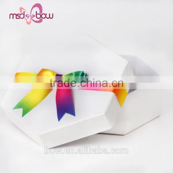 China Pre-made Satin Rainbow Gift Box Wrapping Ribbon Bow photo-4