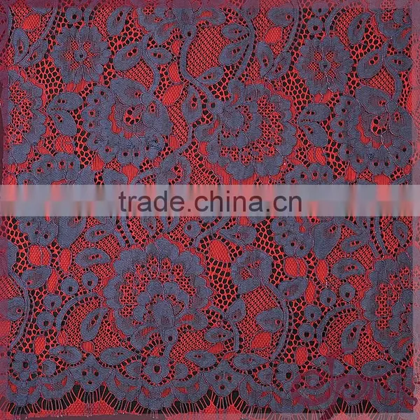 2 Colors Colorful Floral Warp Knitting Lace,jacquard Cotton Nylon Cord Lace Fabric for Dress photo-3