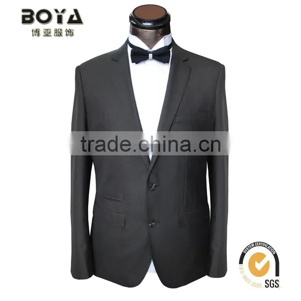 2015 New Arrival TR Grey Fabric Jacket & Blazer for Mens With Notch Lapel Men Blazer Suit photo-3