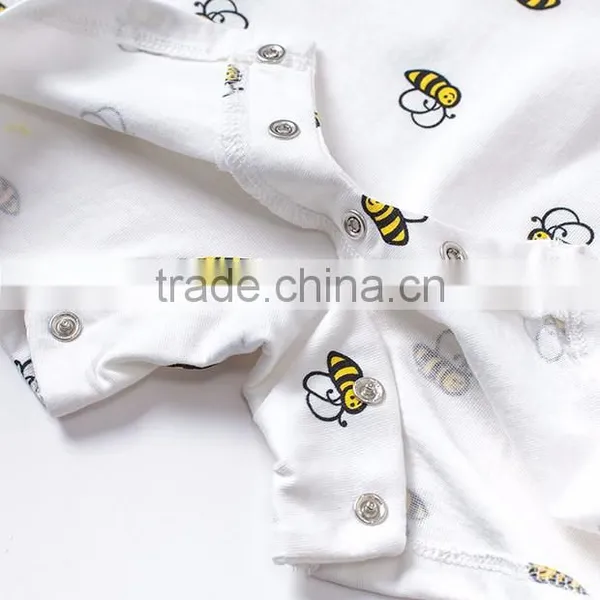 New Arrival Plain Cotton Bee Printed Boy Romper New Born Baby Clothes photo-5