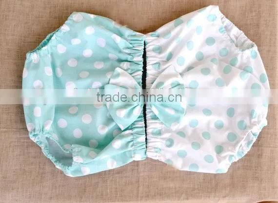 Cute Baby Cotton Bloomer Pure Color Diaper Cover With Bowknot Headband for Infants photo-2