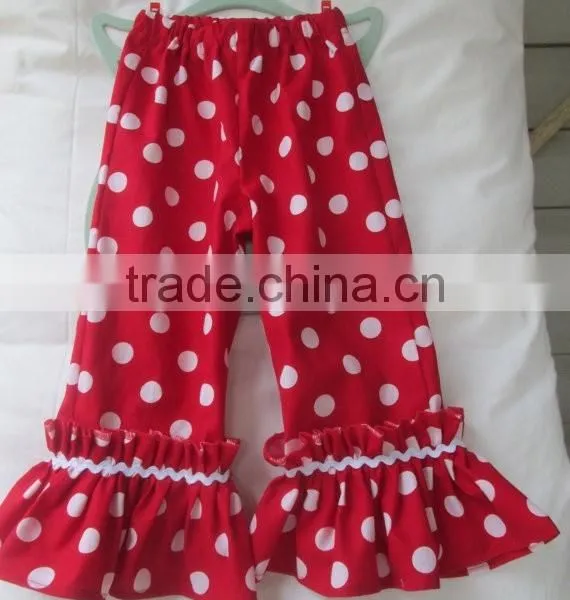 Wholesale Children's Clothes Girls Pants Girls Ruffle Polka Dot Print Baby Leggings photo-2