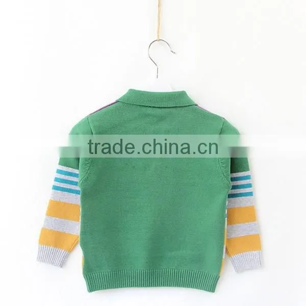 Baby Stripe Sweater Fashion Turn Down Collar Children Products photo-3