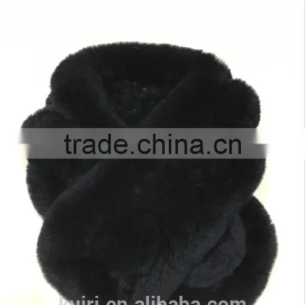 2016 New Genuine Rex Rabbit Fur Scarf Fur Wraps Muffler Fur Balls Warmer for Winter Shawls Scarf photo-3