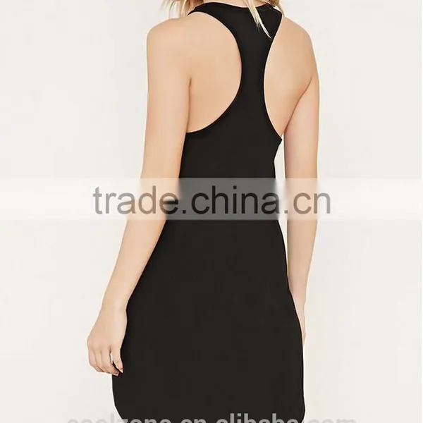 Relaxed Fit Sleeveless Custom Printing Women Sexy Night Sleeping Dress With a Racerback photo-4