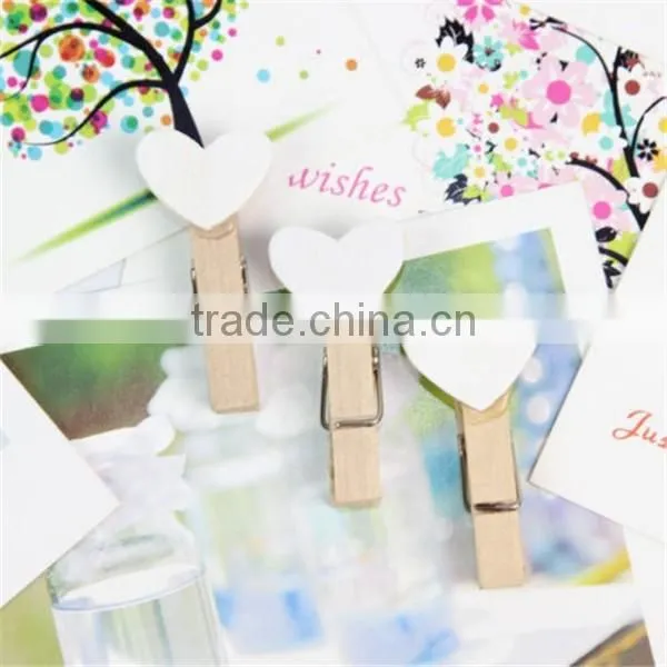 Cute Felt Heart Mini Clip Wood Pegs Kid Craft Party Favor Supply 35mm photo-5