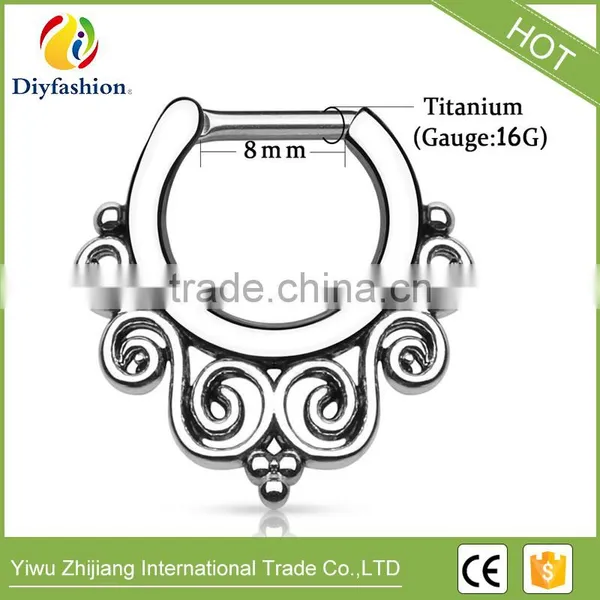 Hot Sell Body Jewelry Colorful Various Styles Titanium Septum Nose Ring photo-6