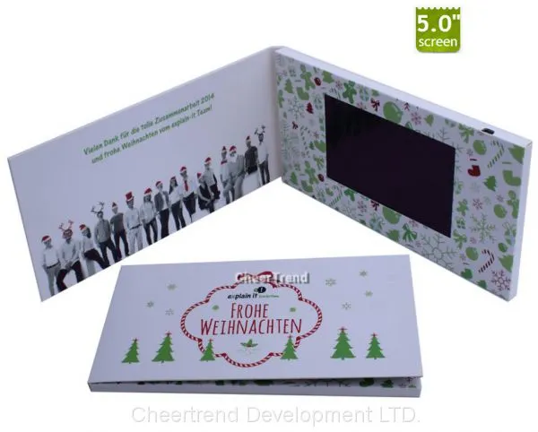 A4 A5 Size Business Promotional Gift Audio Greeting Card Video Print Card With Bespoke Video Brochure 5 Inch photo-5