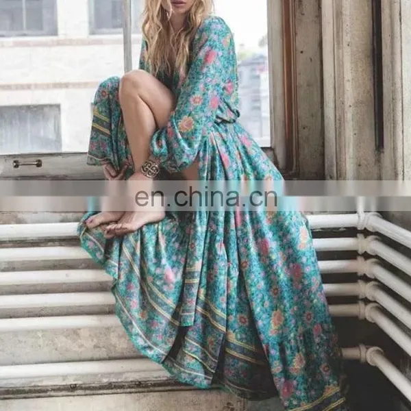 2018 Hot Sale Bohemia Style Woman Maxi Lady Dress