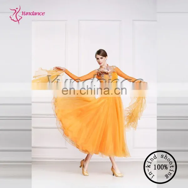 2016 Long Sleeves Beautiful Ballroom Dance Dress B-14764 photo-5