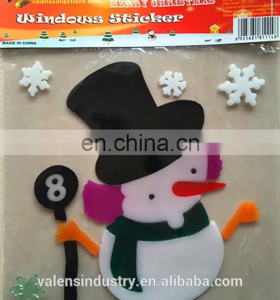 OEM Wholesale Customized Design Magic Removable Santa Claus Christmas Tree Jelly Gel Glass Window Sticker Snowman Decoration photo-2