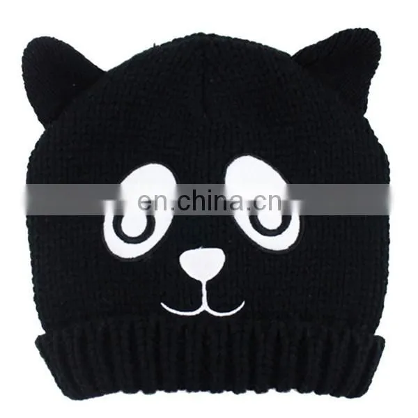 Newest Wholesale Cute Winter Kid's Knitted Hat Scarf Glove Set With Animal Ear photo-3
