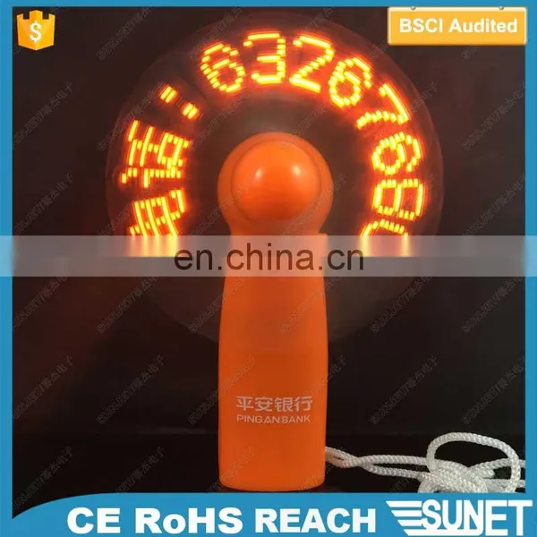 New Products 2017 Handheld Custom Message Flashing LED Battery Operated Fan photo-2