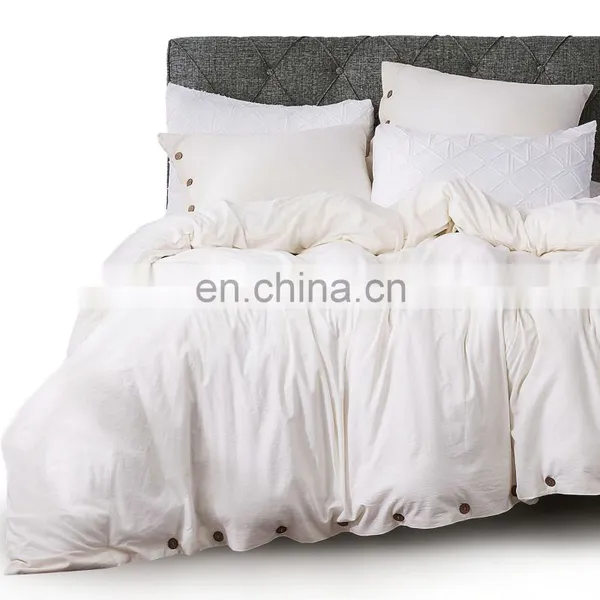 High Quality Wrinkle Resistant Full Size Adult Bedding Set Solid Duvet Cover Sets photo-4