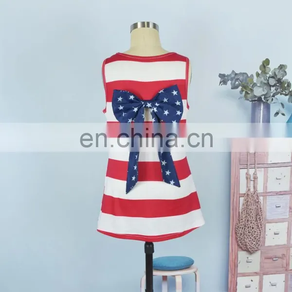 Family Outfits Summer Mom And Me Matching American Flag Print Sleeveless Vest T Shirt Tops (this Link for Girls,1-12years) photo-6