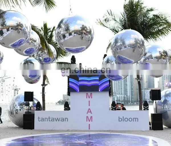 Popular Decorative Hanging Balloon Holiday Inflatables Silver Golden Color Blow Up Mirror Ball for Shop photo-3