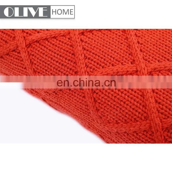 Fashion Soft Jacquard Diamond Geometric Pattern Knitted Cushion Cover for Sofa photo-7
