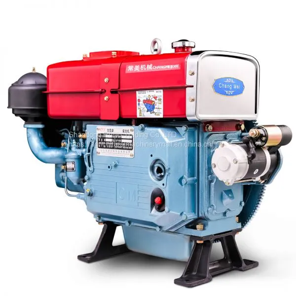 Changmei single cylinder water-cooled diesel engine 16hp agricultural 4-stroke engine