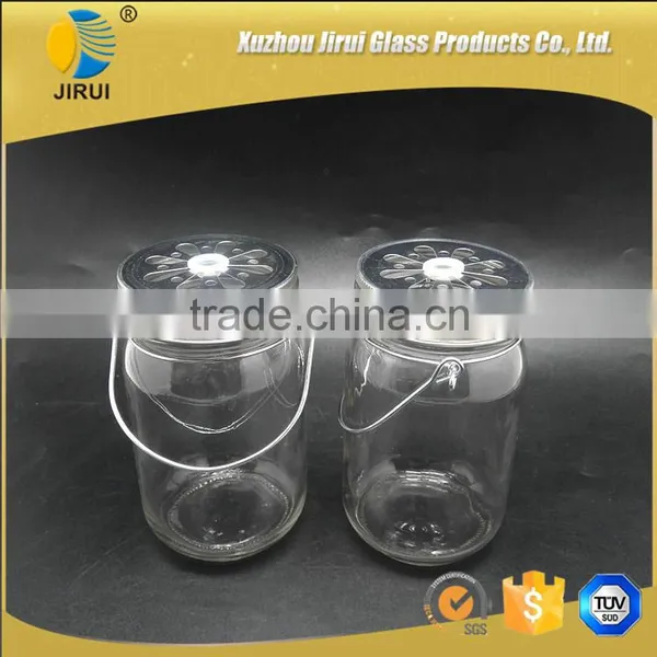 430ml Round Shape Clear Glass Mason Jar With Iron Wire photo-4