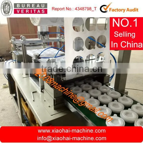 HAS VIDEO Paper Coffee Cup and Plastic Cup Lid Forming Machine for Dome Lid,flat Lid With Cross photo-4